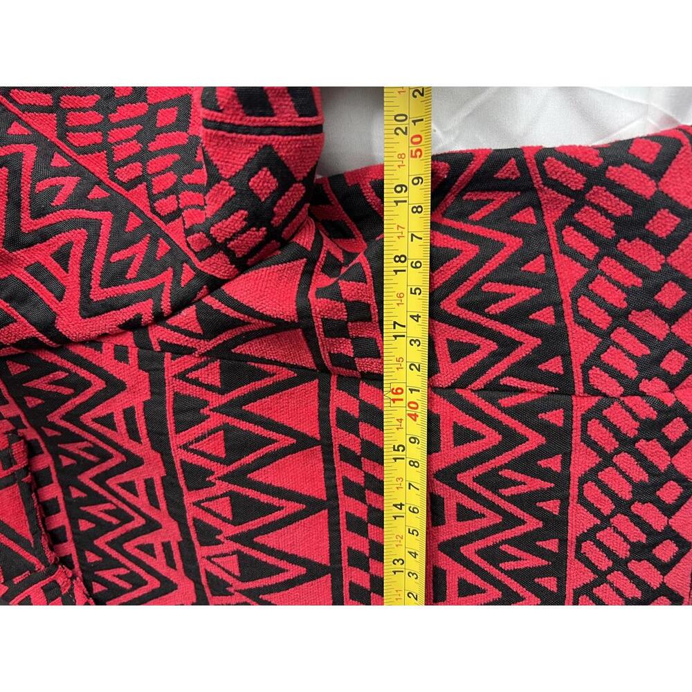 Geometric Pattern Cropped Jacket Size 10p Red Bla… - image 6